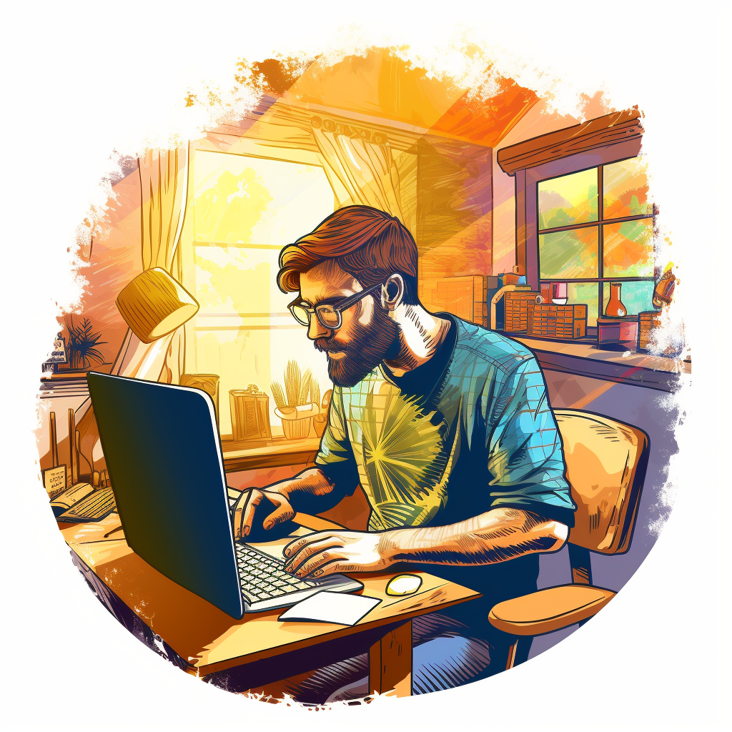 **a gifted remote worker on computer --v 5.1** - Image #2