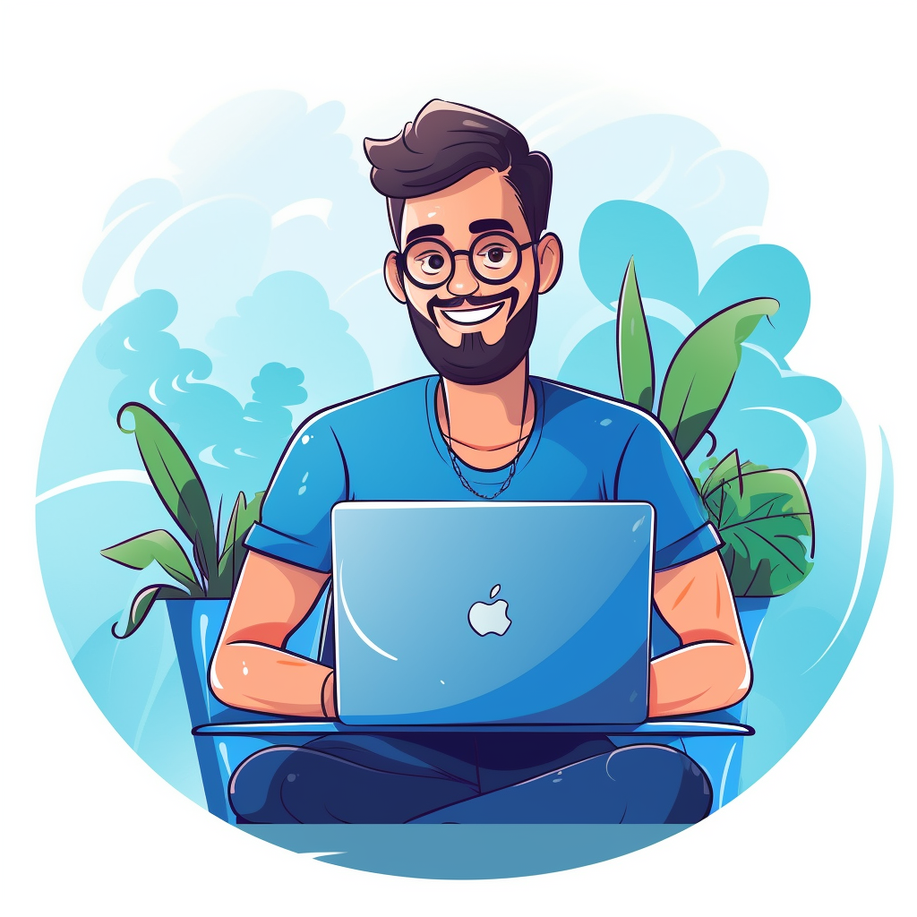 **a remote worker on his computer. Professionnal but smiling --repeat 10 --v 5.1** - Image #2